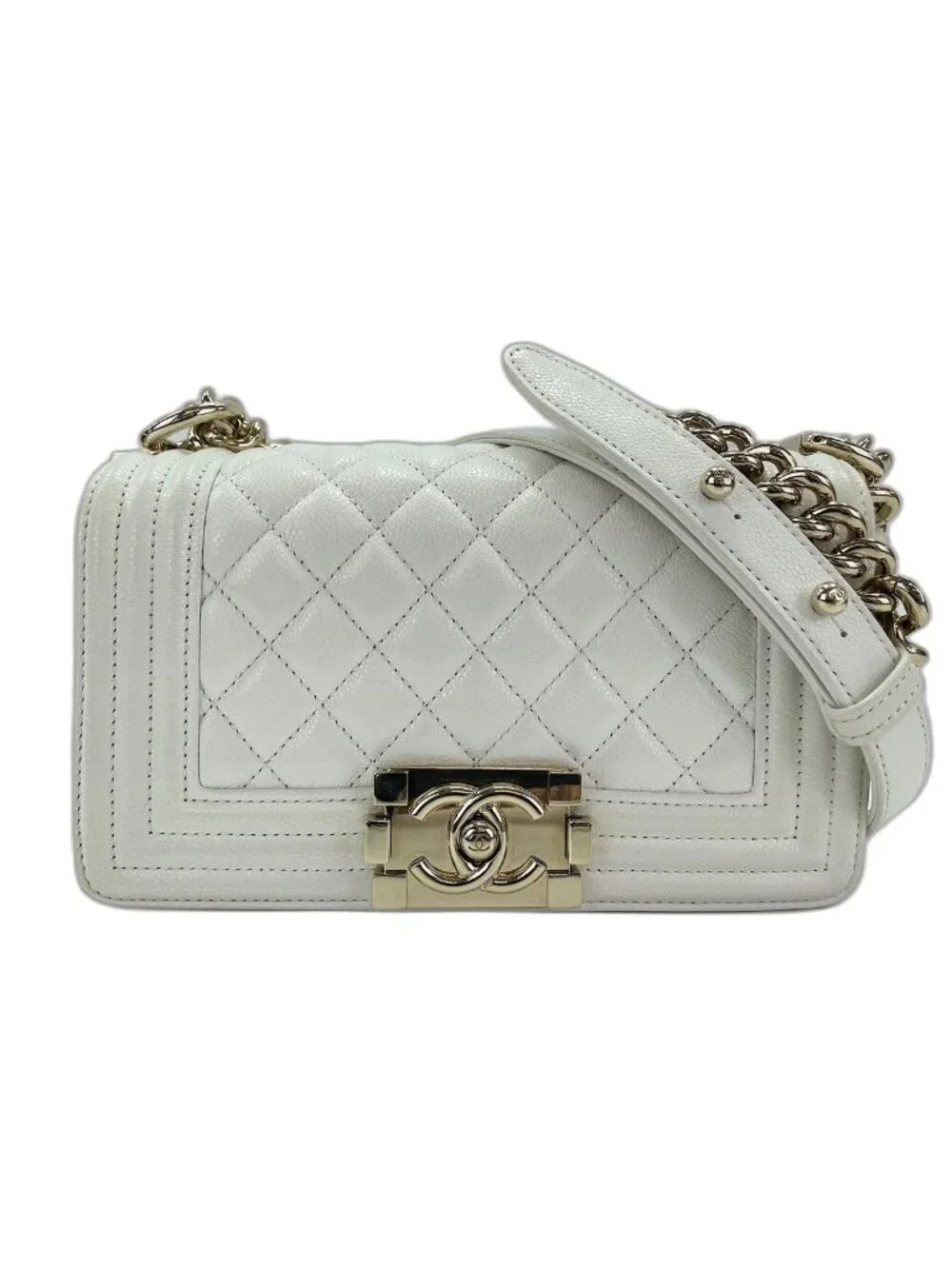 Chanel Shoulder Bag Caviar Leather Boy Small